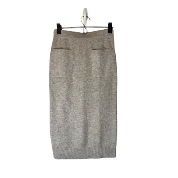 MOTF Gray Pull On Elastic Waist Casual Stretch Long Pencil Skirt Women Sz S - Picture 1 of 9